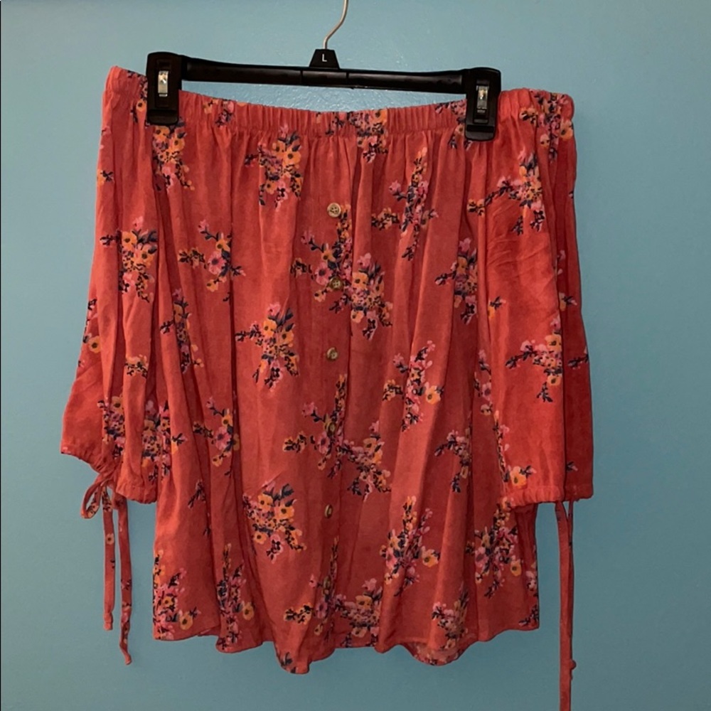 Off the shoulder button top